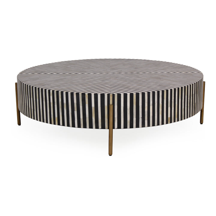 Stunning Art Deco Resin Coffee Table with Brass Base