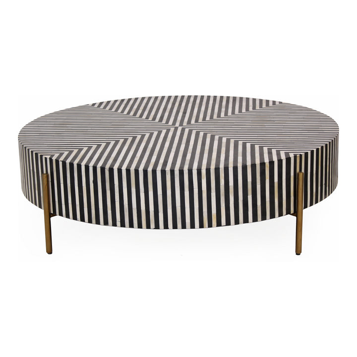 Stunning Art Deco Resin Coffee Table with Brass Base