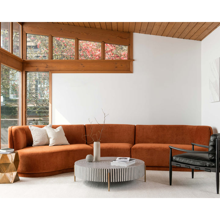 Stunning Art Deco Resin Coffee Table with Brass Base