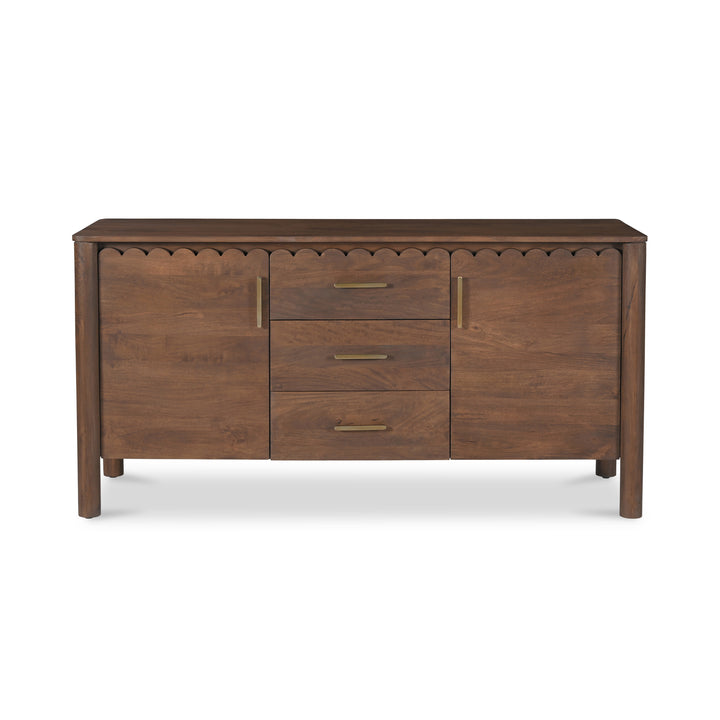 Modern Shaker-Inspired 3-Drawer Sideboard with Elegant Curves