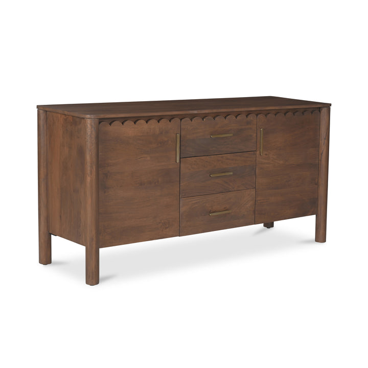 Modern Shaker-Inspired 3-Drawer Sideboard with Elegant Curves