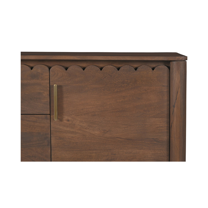 Modern Shaker-Inspired 3-Drawer Sideboard with Elegant Curves