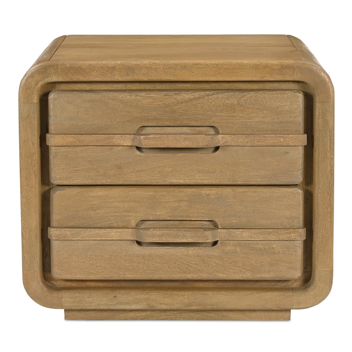 Retro-Inspired Mid-Century Mango Wood Nightstand