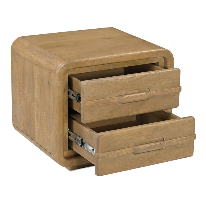 Retro-Inspired Mid-Century Mango Wood Nightstand