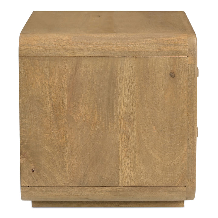Retro-Inspired Mid-Century Mango Wood Nightstand