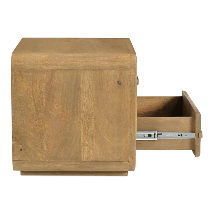 Retro-Inspired Mid-Century Mango Wood Nightstand