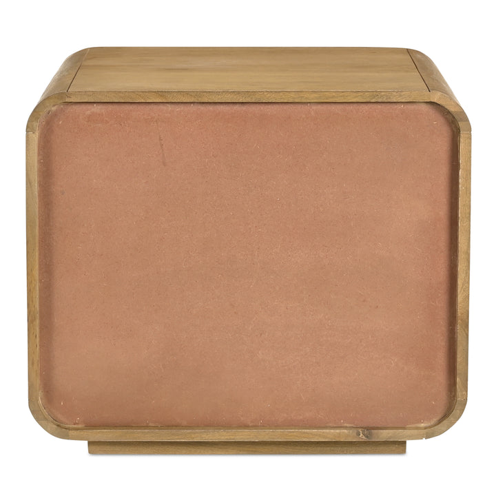 Retro-Inspired Mid-Century Mango Wood Nightstand