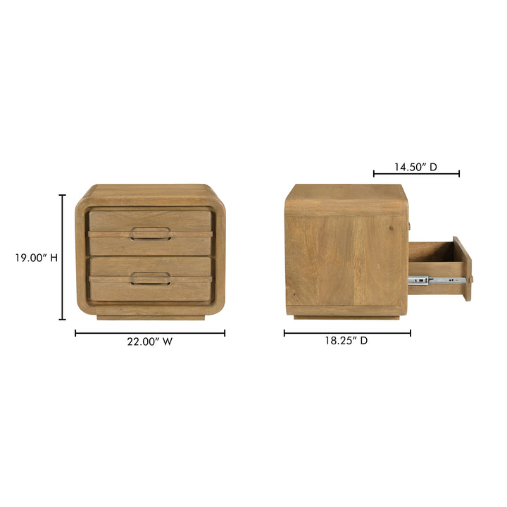 Retro-Inspired Mid-Century Mango Wood Nightstand