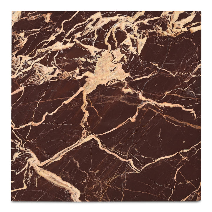 Vibrant Red Marble Waterfall Coffee Table