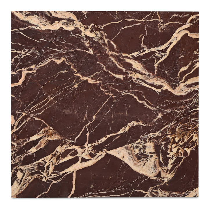 Vibrant Red Marble Waterfall Coffee Table