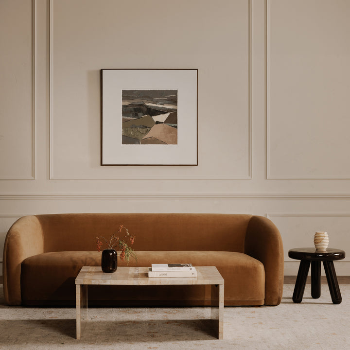 Vibrant Red Marble Waterfall Coffee Table