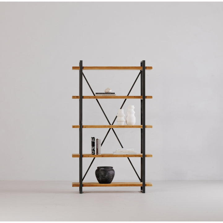 Industrial-Chic Multi-Level Display Shelf