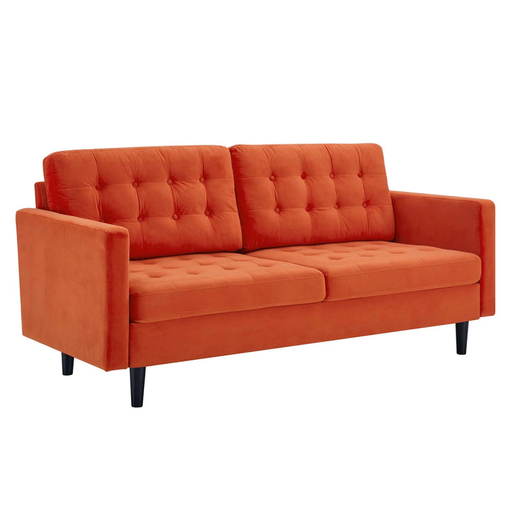 Dane Tufted Performance Velvet Sofa - Orange