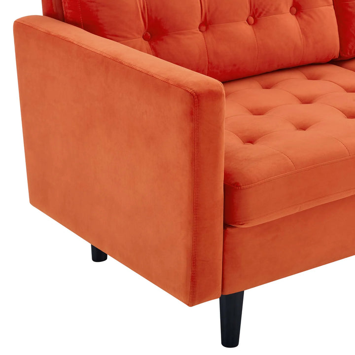 Dane Tufted Performance Velvet Sofa - Orange