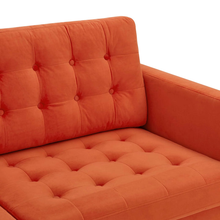 Dane Tufted Performance Velvet Sofa - Orange