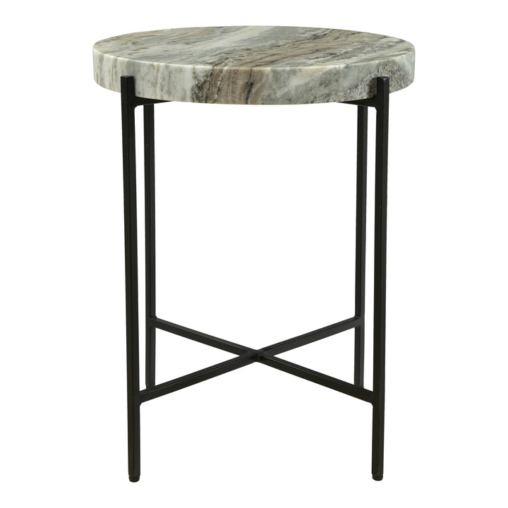 Elegant Marble Side Table on Iron Base