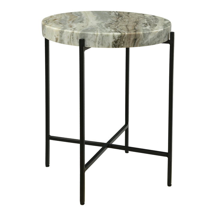 Elegant Marble Side Table on Iron Base