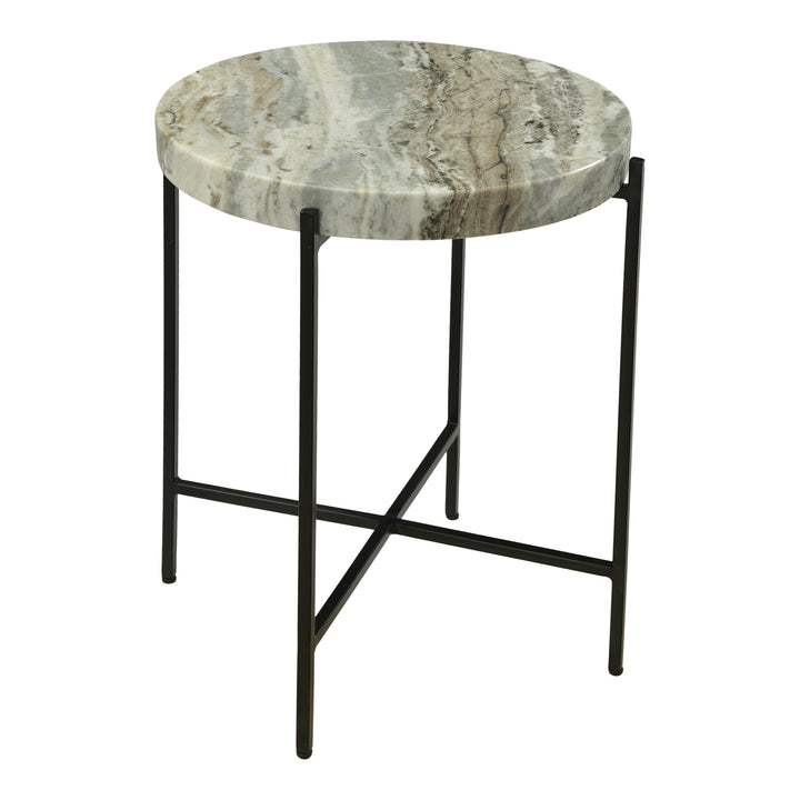 Elegant Marble Side Table on Iron Base