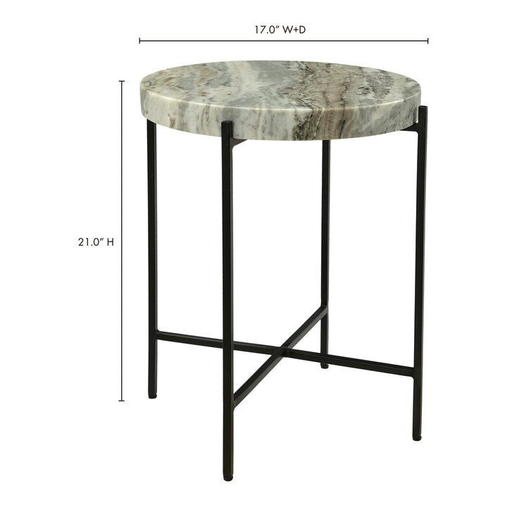 Elegant Marble Side Table on Iron Base