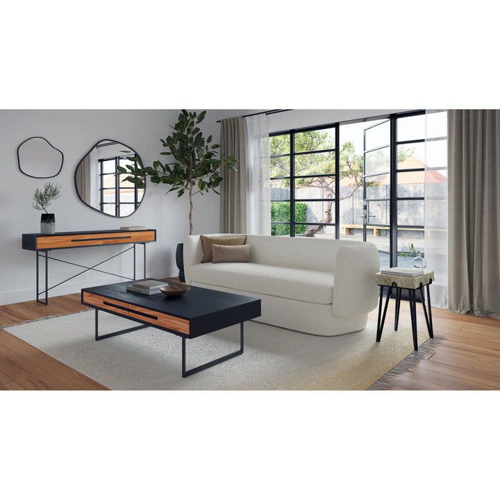 Nature's Embrace Side Table - Raw Marble & Iron