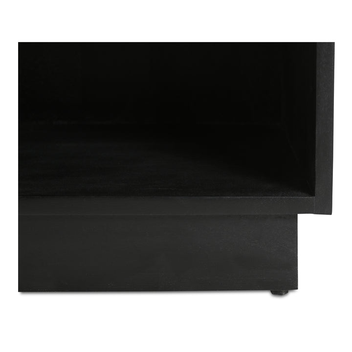 Timeless Ribbed Nightstand with Mango Wood Drawer