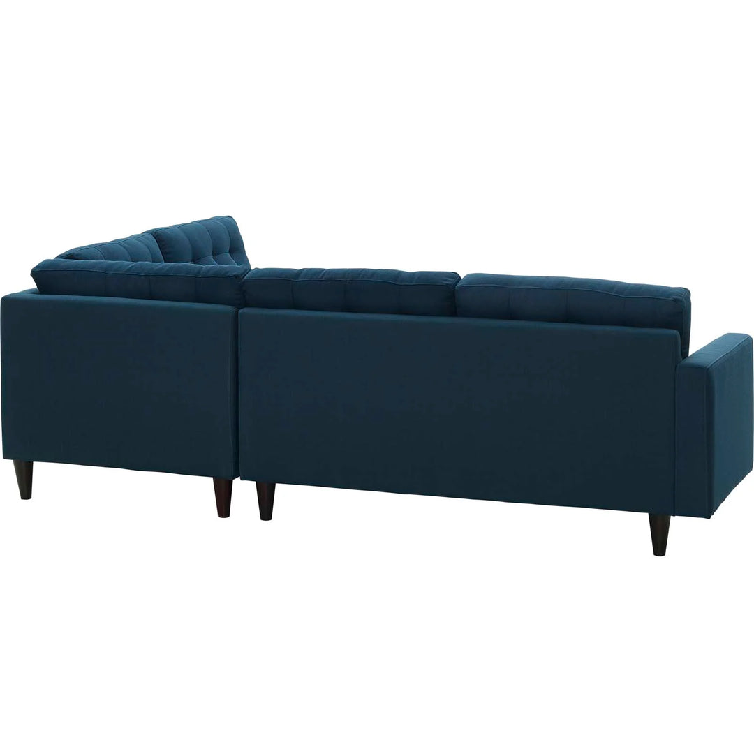 Emmett 2 Piece Upholstered Fabric Right Facing Bumper Sectional - Azure