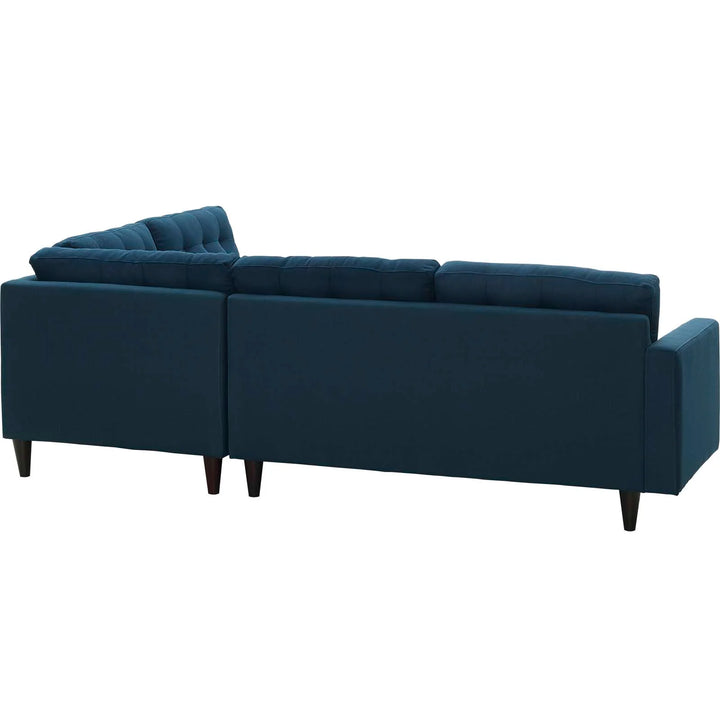 Emmett 2 Piece Upholstered Fabric Right Facing Bumper Sectional - Azure