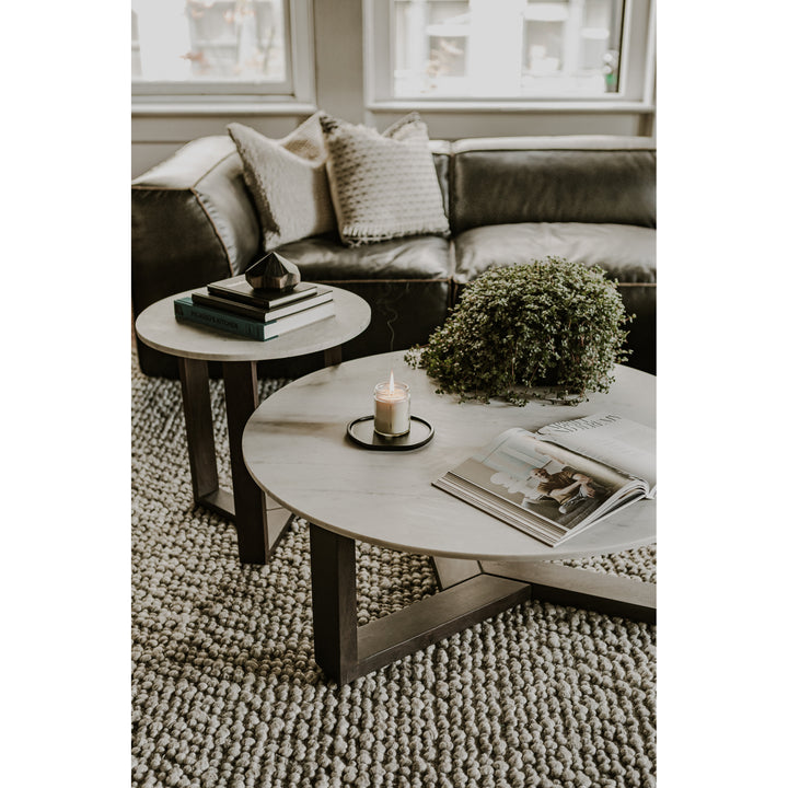 Nature's Harmony Solid Acacia & Marble Coffee Table