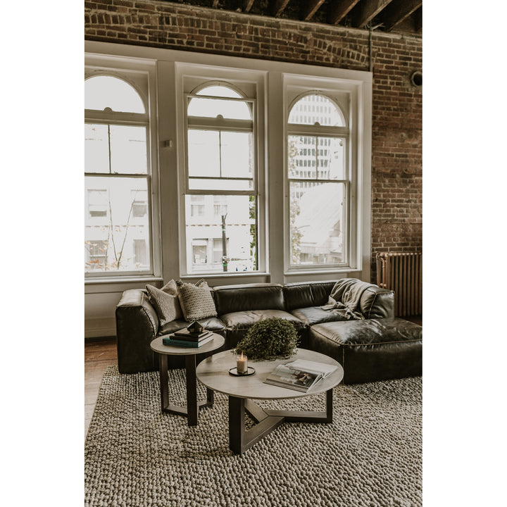 Nature's Harmony Solid Acacia & Marble Coffee Table