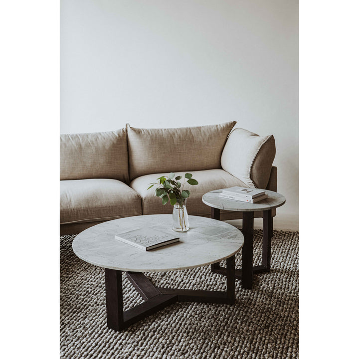 Nature's Harmony Solid Acacia & Marble Coffee Table