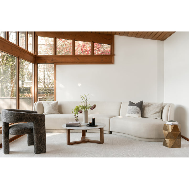 Nature's Harmony Solid Acacia & Marble Coffee Table
