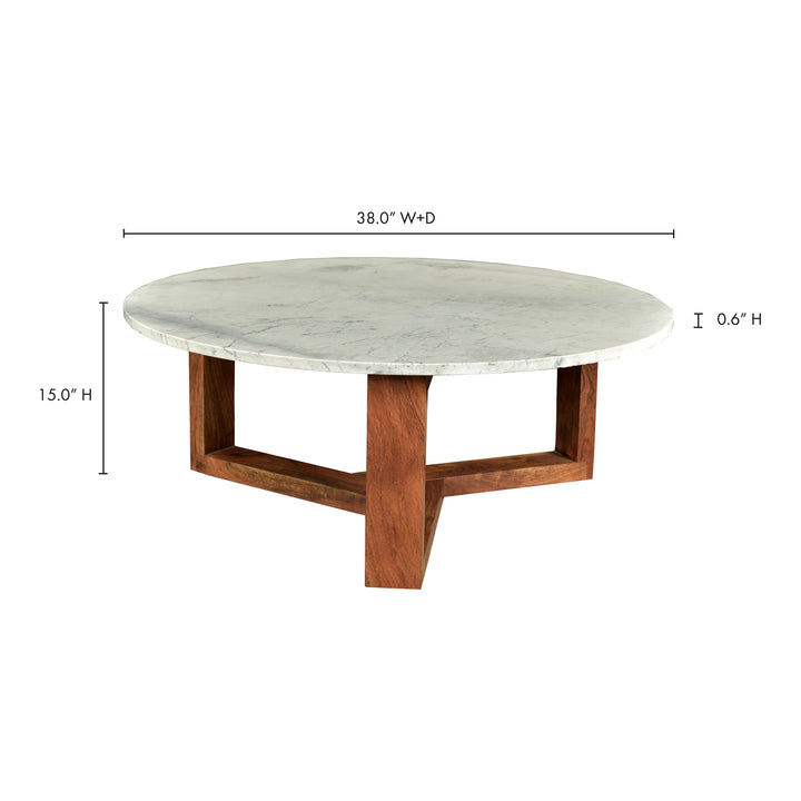 Nature's Harmony Solid Acacia & Marble Coffee Table