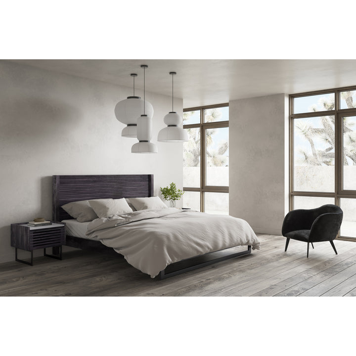 Eco-Charm Ribbed Headboard Bed