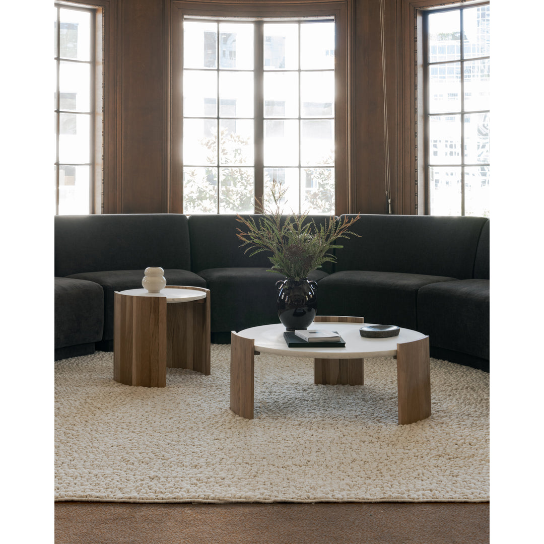 Moonscape Oak & Marble Accent Table