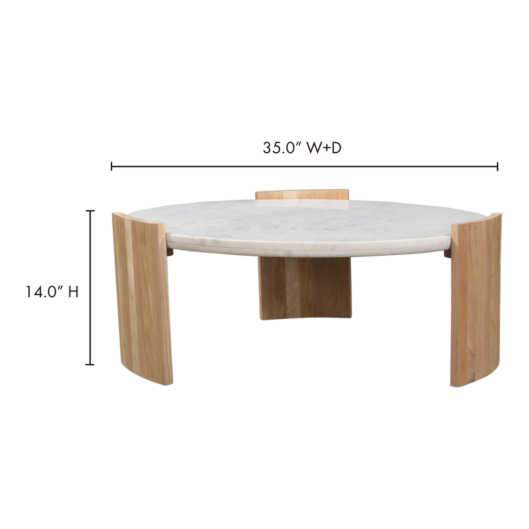 Moonscape Oak & Marble Accent Table