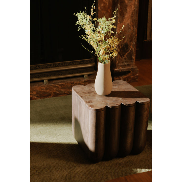 Ripplewave Acacia Wood Side Table