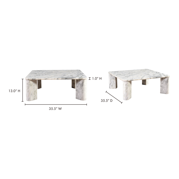 Earth-Danced Marble Cross-Cut Coffee Table