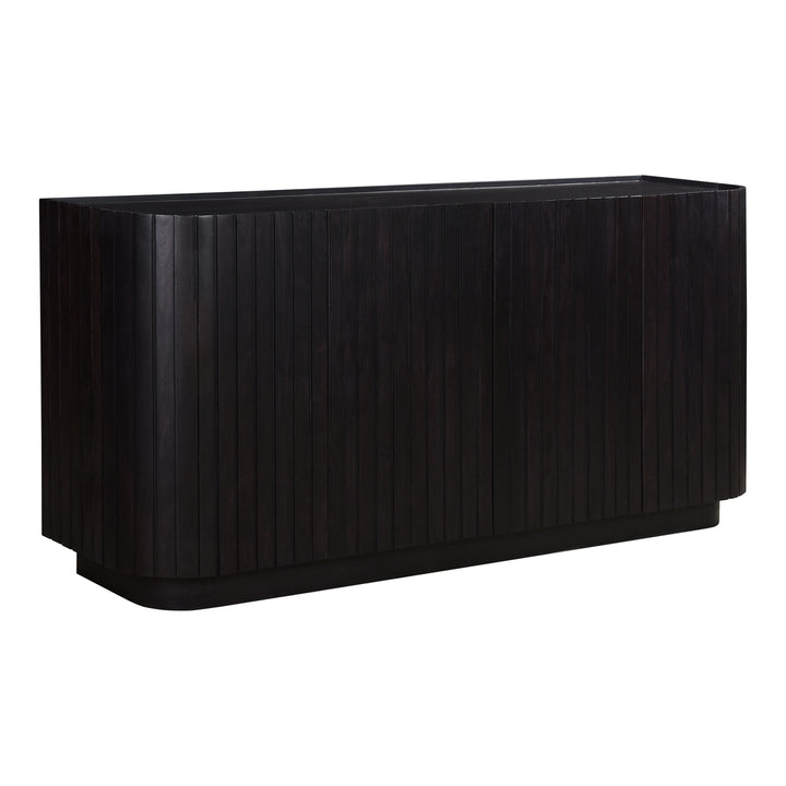 Elegant Wave-Textured 4-Door Storage Console