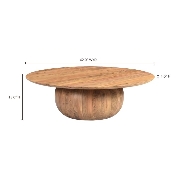 Rustic Charm Acacia Wood Coffee Table - Large