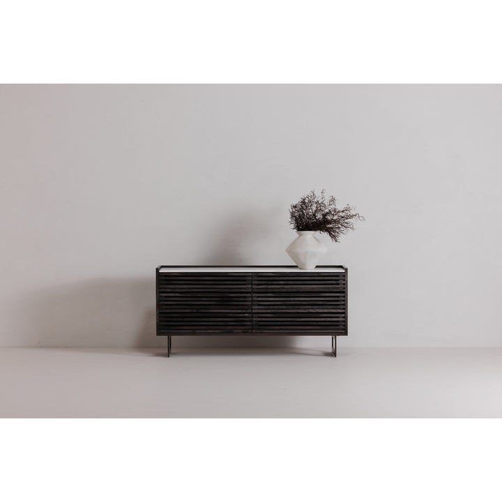Eco-Chic 6-Drawer Wooden Chest with Marble Top