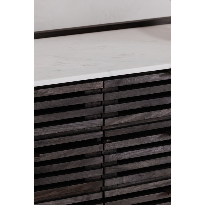 Eco-Chic 6-Drawer Wooden Chest with Marble Top