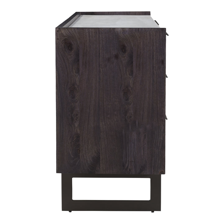 Eco-Chic 6-Drawer Wooden Chest with Marble Top