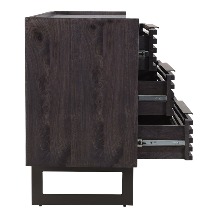 Eco-Chic 6-Drawer Wooden Chest with Marble Top