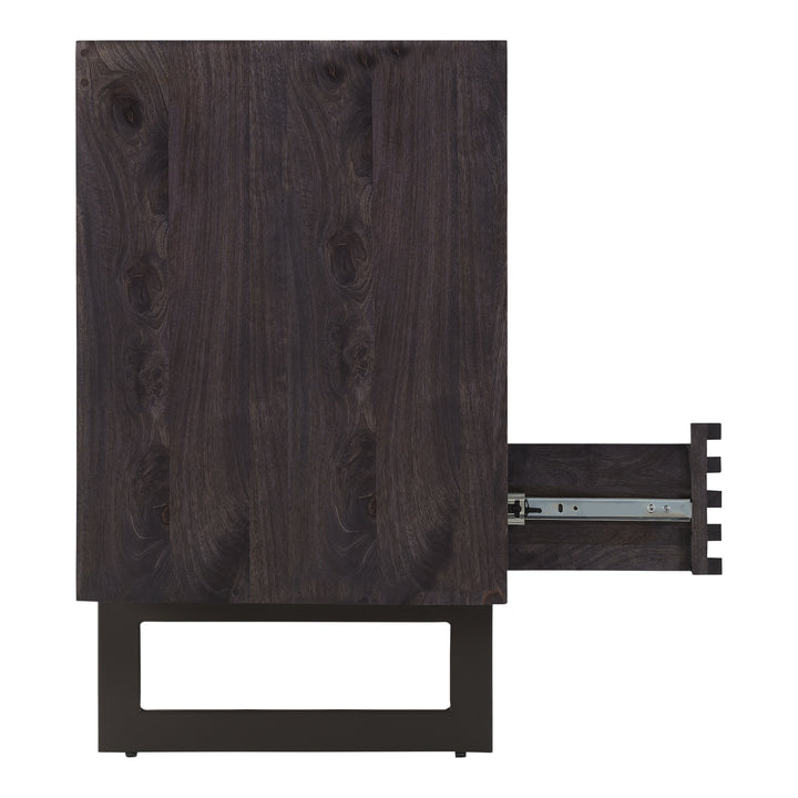 Elegant Ribbed-Front Marble Nightstand