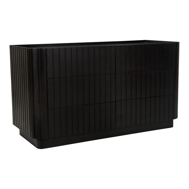 Ripplewave Black 6-Drawer Dresser