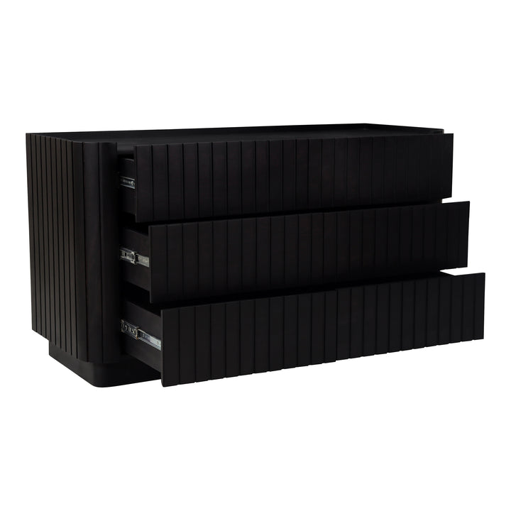 Ripplewave Black 6-Drawer Dresser