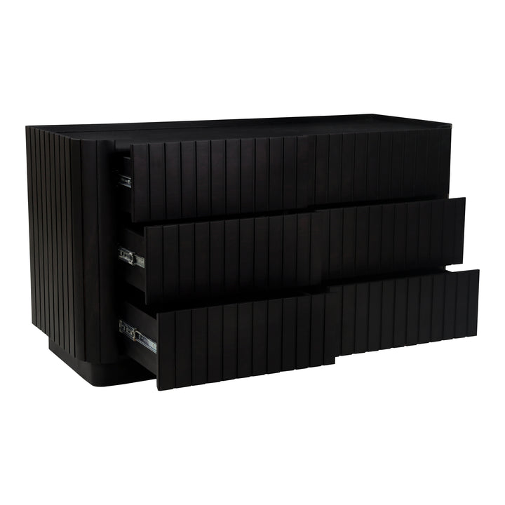 Ripplewave Black 6-Drawer Dresser