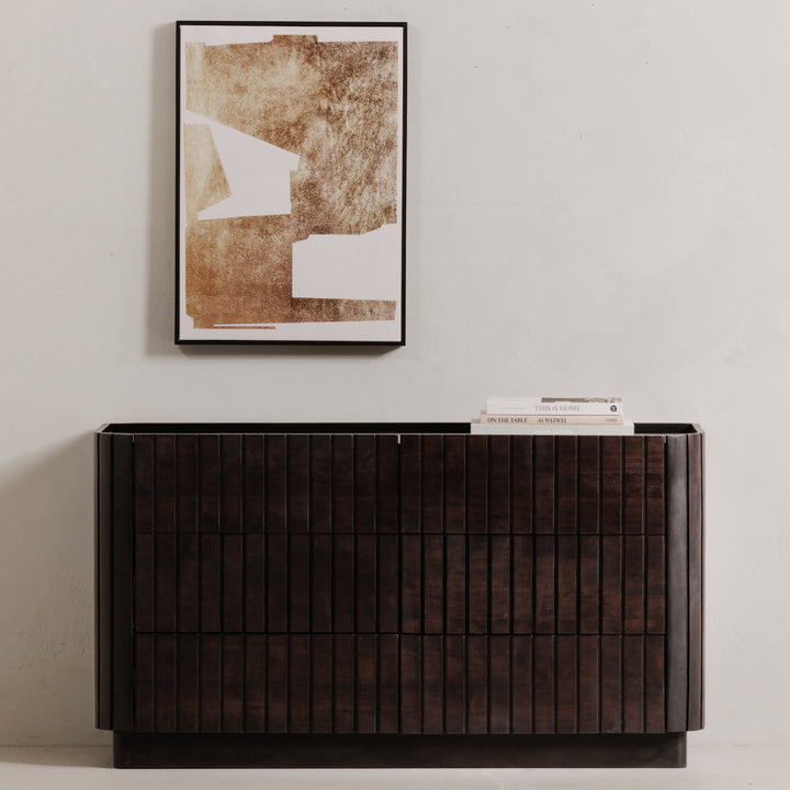 Ripplewave Black 6-Drawer Dresser