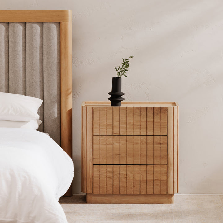 Wave-Inspired 3-Drawer Bedside Storage Unit