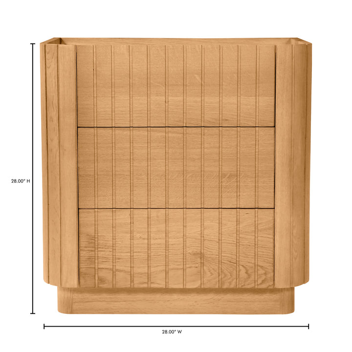 Wave-Inspired 3-Drawer Bedside Storage Unit